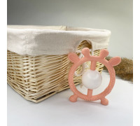 Силіконове брязкальце жираф Світло персиковий