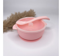 Тарілка з кришкою та ложкою Rose Quartz Рожевий кварц
