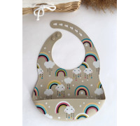 Нагрудник з принтом Веселка бежевий