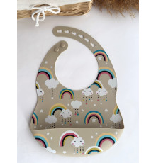 Нагрудник з принтом Веселка бежевий