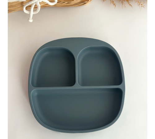 Дитяча тарілка секційна Dark Grey Темно сірий