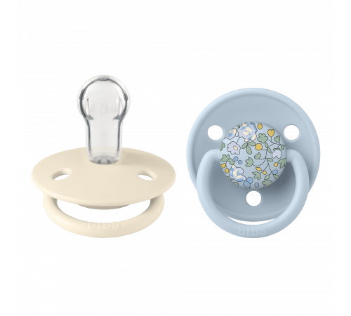 Дитяча соска Bibs De Lux Onesize силікон 0-36 Ivory Baby Blue