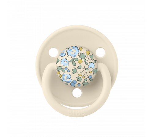 Дитяча соска Bibs De Lux Onesize силікон 0-36 Ivory Baby Blue