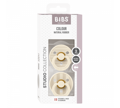 Дитяча соска Bibs Colour Studio набір Pin Ivory Vanilla 2 розмір (6-18 місяців)