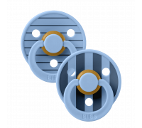 Пустушка бібс Bibs Colour Studio набір Pin Sky Blue Steel Blue 1 розмір (0-6 місяців)