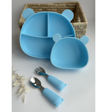Набір посуду Ведмедики Sky blue Небесно блакитний
