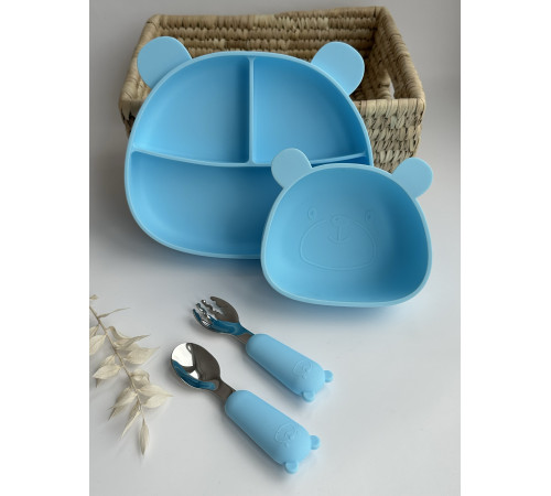 Набір посуду Ведмедики Sky blue Небесно блакитний