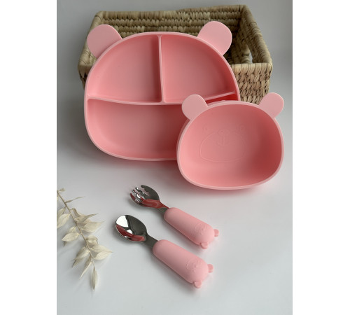 Набір посуду Ведмедики Rose Quartz Рожевий кварц