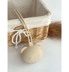 Контейнер для соски силіконовий Ведмедик Ivory Бежевий