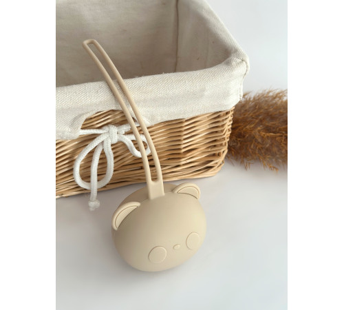 Контейнер для соски силіконовий Ведмедик Ivory Бежевий