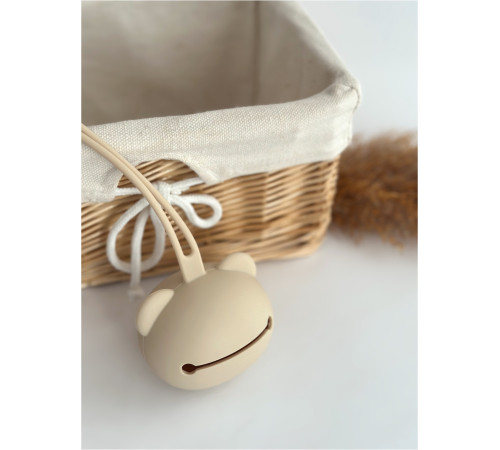 Контейнер для соски силіконовий Ведмедик Ivory Бежевий