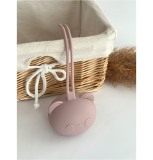 Контейнер для соски силіконовий Ведмедик Pale Mauve Пудровий