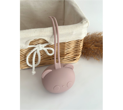 Контейнер для соски силіконовий Ведмедик Pale Mauve Пудровий