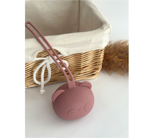 Контейнер для соски силіконовий Ведмедик Blush Румянець