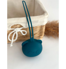 Контейнер для соски силіконовий Ведмедик Dark Turquoise Темно бірюзовий