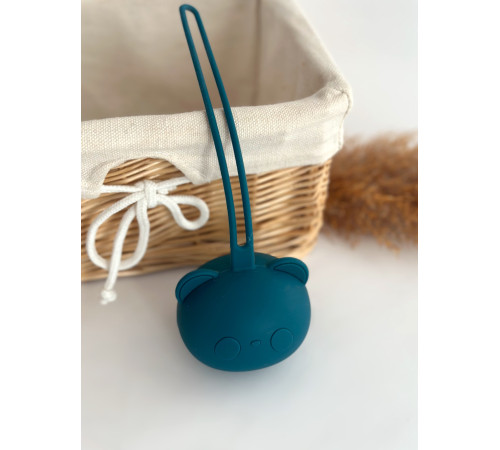 Контейнер для соски силіконовий Ведмедик Dark Turquoise Темно бірюзовий