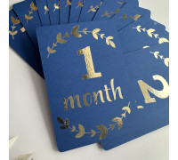 Набір карток 1-12 місяців Синій + золото 