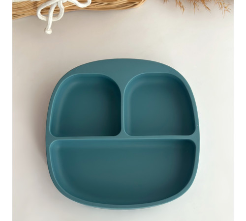 Тарілка секційна Smoke blue Пудровий синій