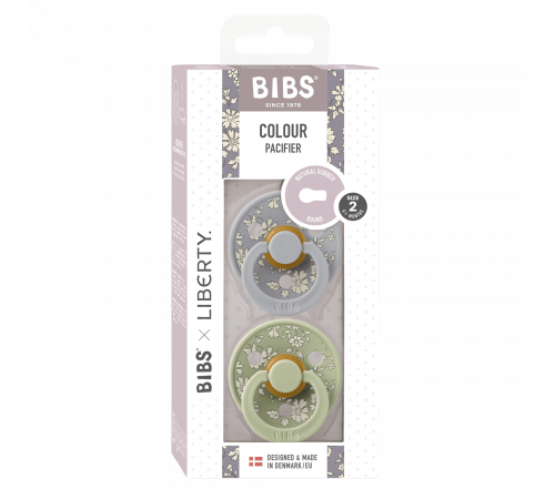 Комплект дитячих сосок Bibs Colour Liberty Cloud Sage - ідеальний вибір для дітей від 6 до 18 місяців!