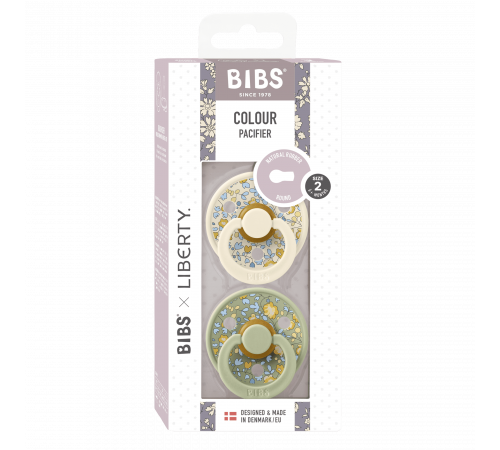 Найкращі дитячі соски: Bibs Colour Liberty Ivory Sage, 2 розмір (6 - 18 місяців)