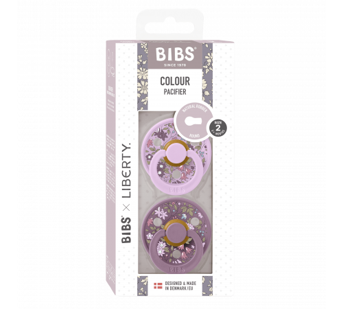 Комплект дитячих сосок Bibs Colour Liberty Violet Sky Mauve - для дітей від 6 до 18 місяців